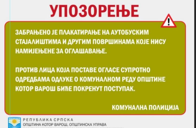 Забрана плакатирања на аутобуским стајалиштима